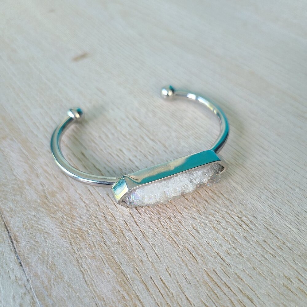 Kinsley Armelle Bangle Collection - Silver Quartz Bracelet